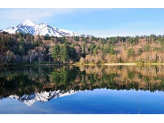 姫沼に映る「逆さ利尻富士」この景色は早起きした人の特権です(^^)