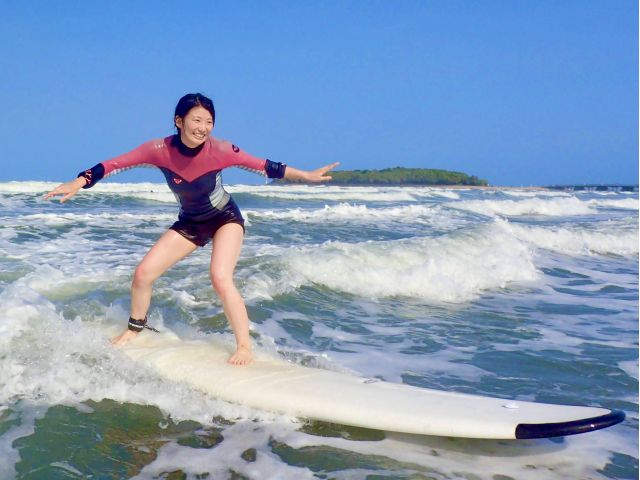 青島の海にて体験サーフィン!