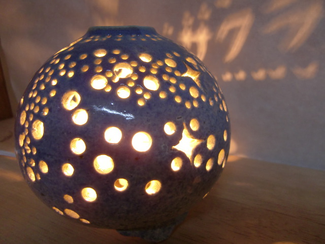 岩手・陶芸 】☆陶器のランプシェード(大）贅沢な作り【 おひとり様8