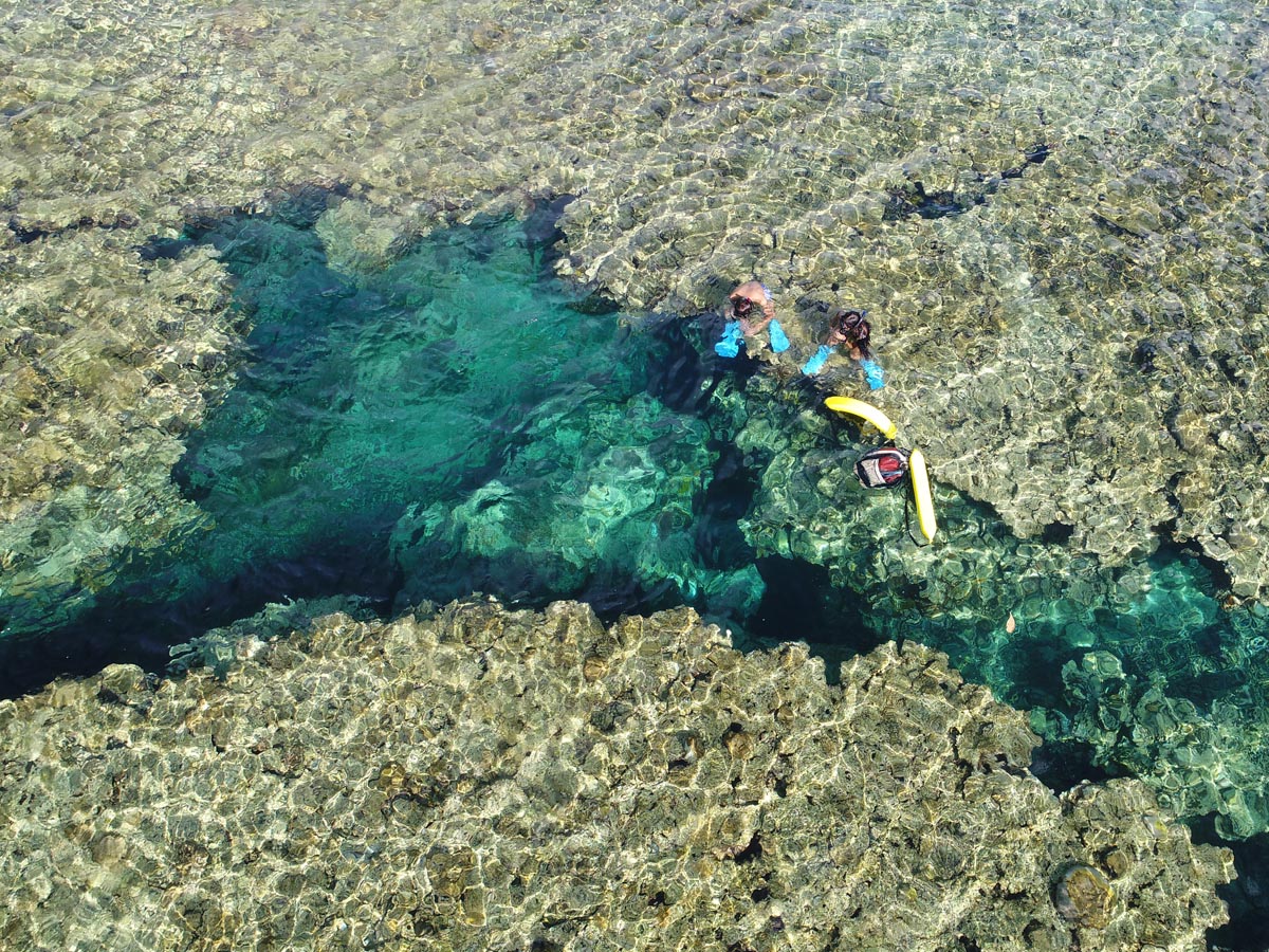 シュノーケルポイントの地形がとっても面白い!