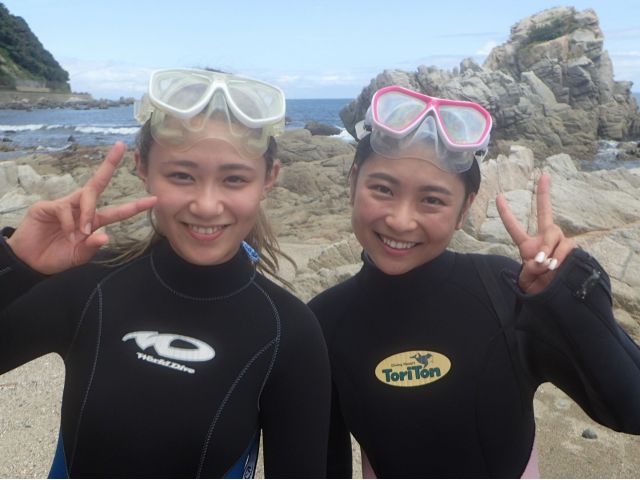 ダイビング終了、「楽しかったー」「簡単だったー」