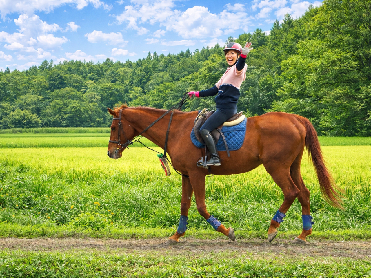 【千葉・乗馬】初心者OK!おさんぽ外乗コース40分(レンタル・保険料込み)