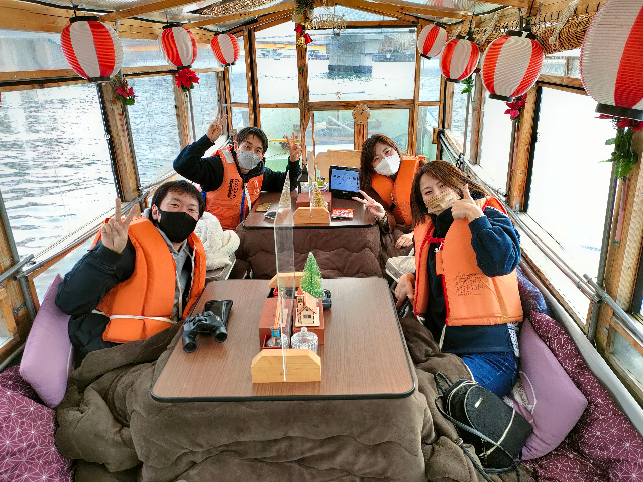 【●震災復興10%割引!冬のこたつ屋形船】八戸屋形船みらい号観光デー・クルーズ!...