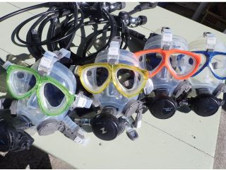 度付きフルフェイスマスクもございます。視力0.01まで対応可能です。