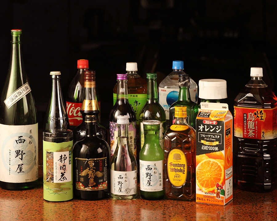 種類が豊富なドリンクメニュー・勿論飲み放題はコース内に含まれてます。