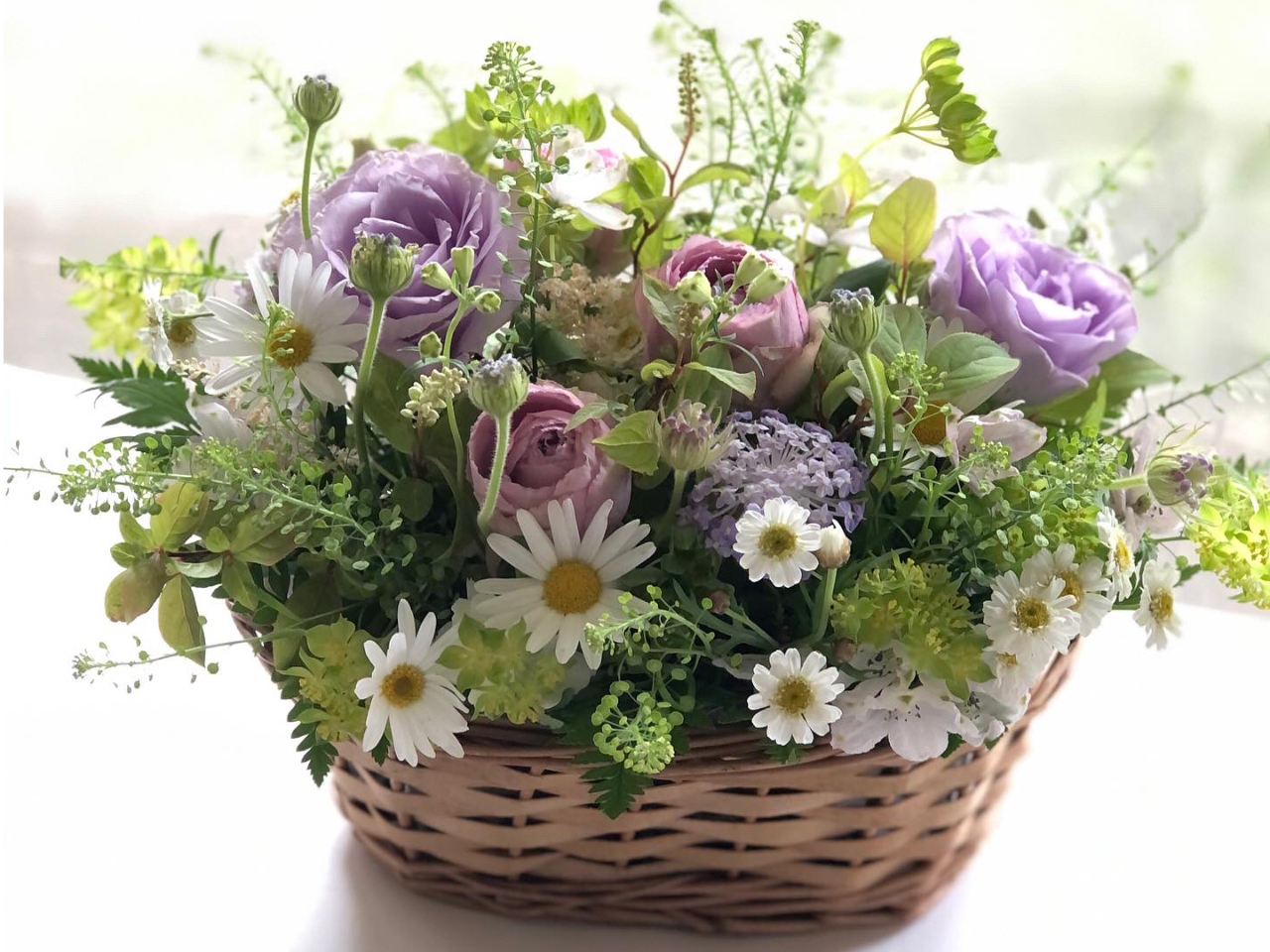 <参考作品>春のバスケットアレンジ