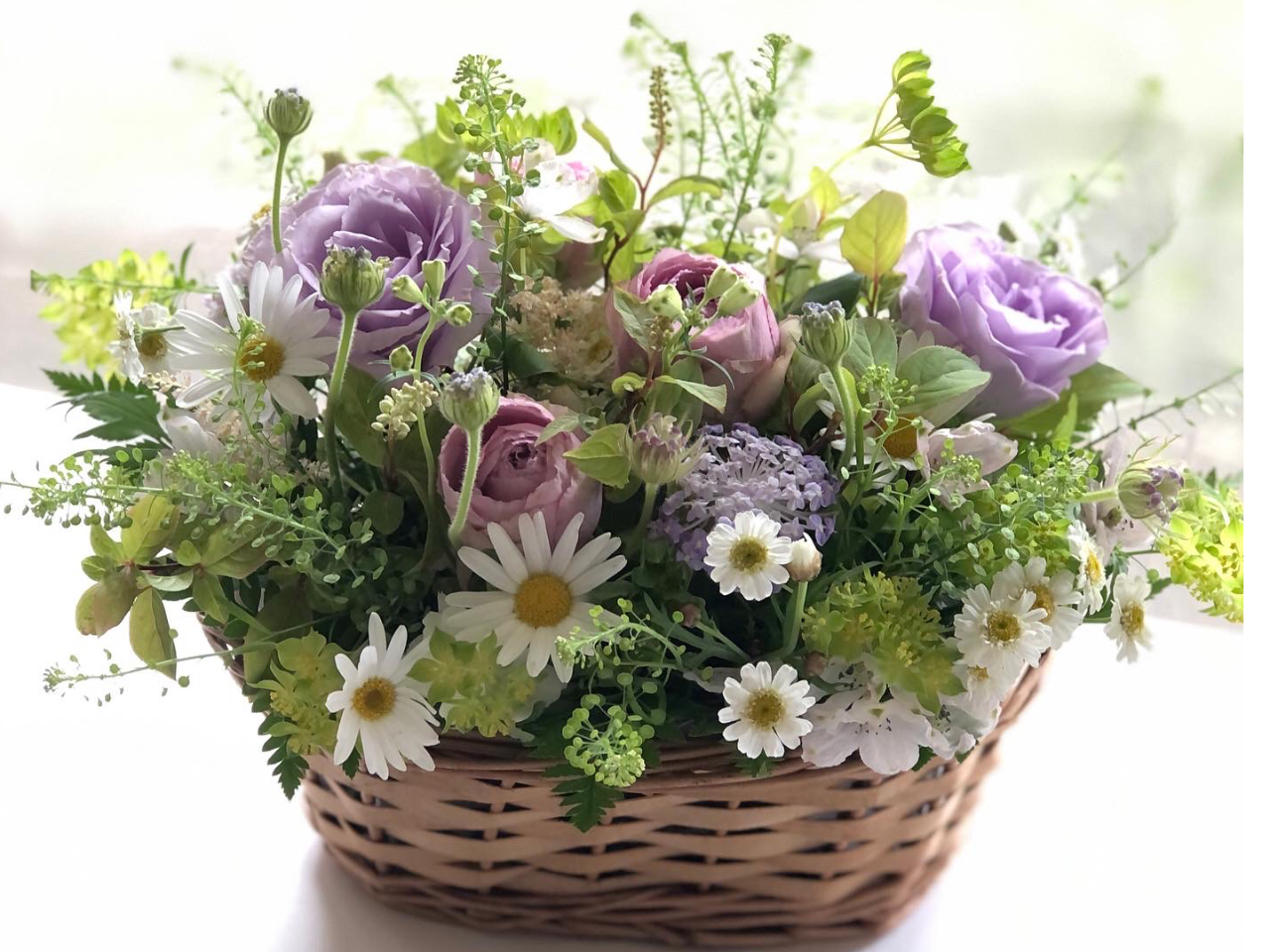 <参考作品>春のバスケットアレンジ