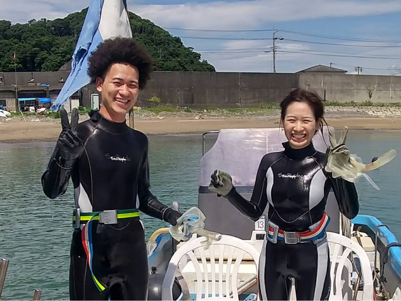 浅瀬で練習して、いざ沖のポイントへ！