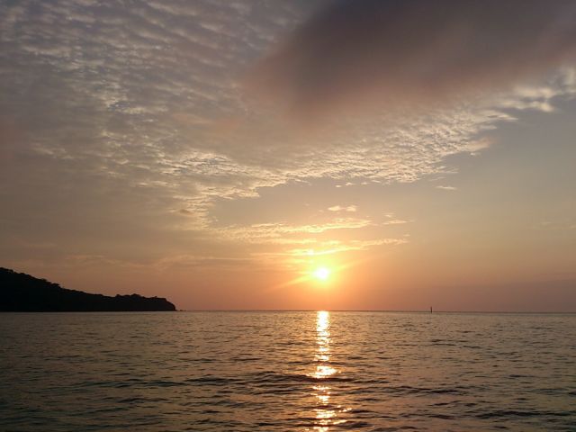 石垣島のサンセットと穏やかな海