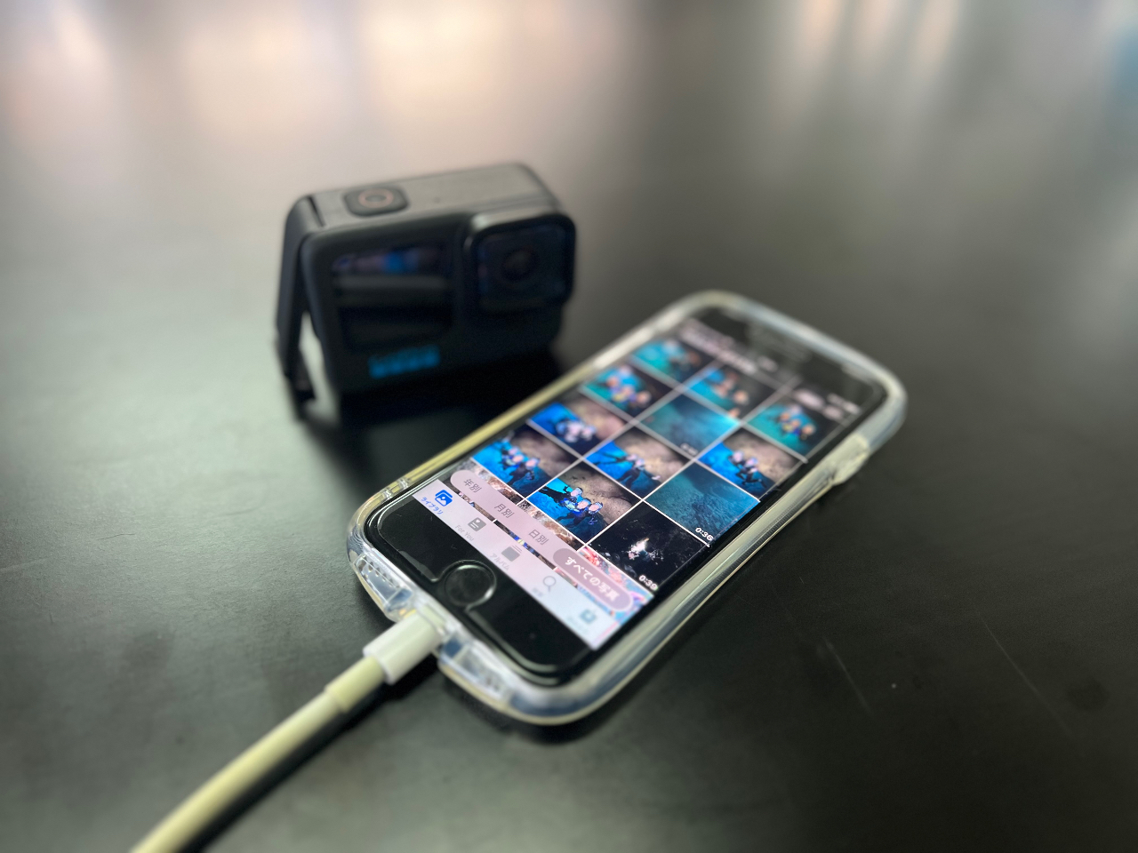 お撮りしたデータをその場でスマホに。もちろん無料です。