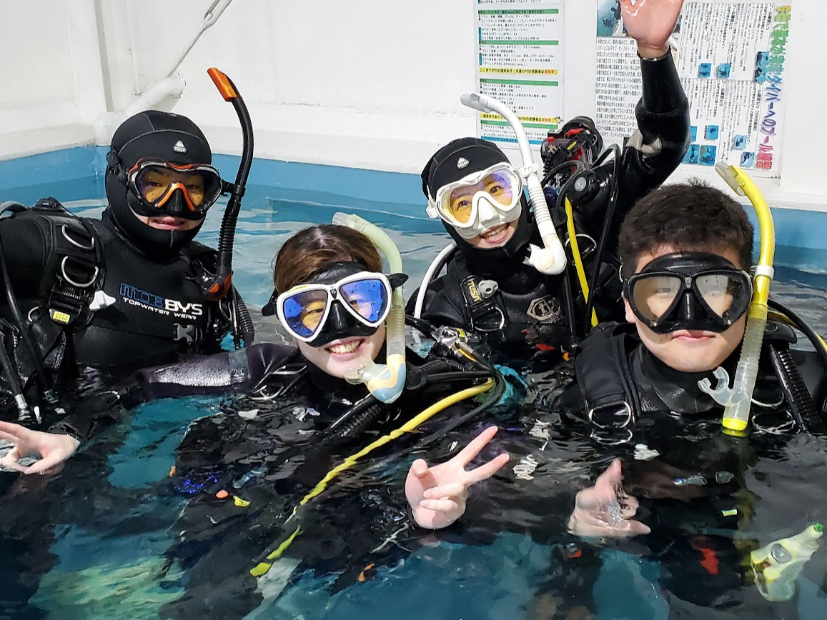 敷地内プールが自慢!いよいよ初めてのダイビングスタート!