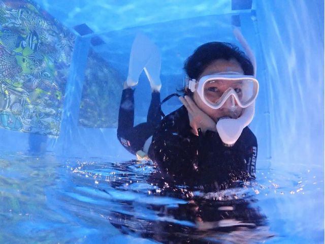 本格的なスクールなので水中スクーターやフリスビーはじめ様々な楽しみが用意されています!