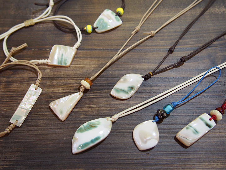 あなただけの夜光貝ブレスレット/アンクレット、ネックレス、ストラップが作れます!