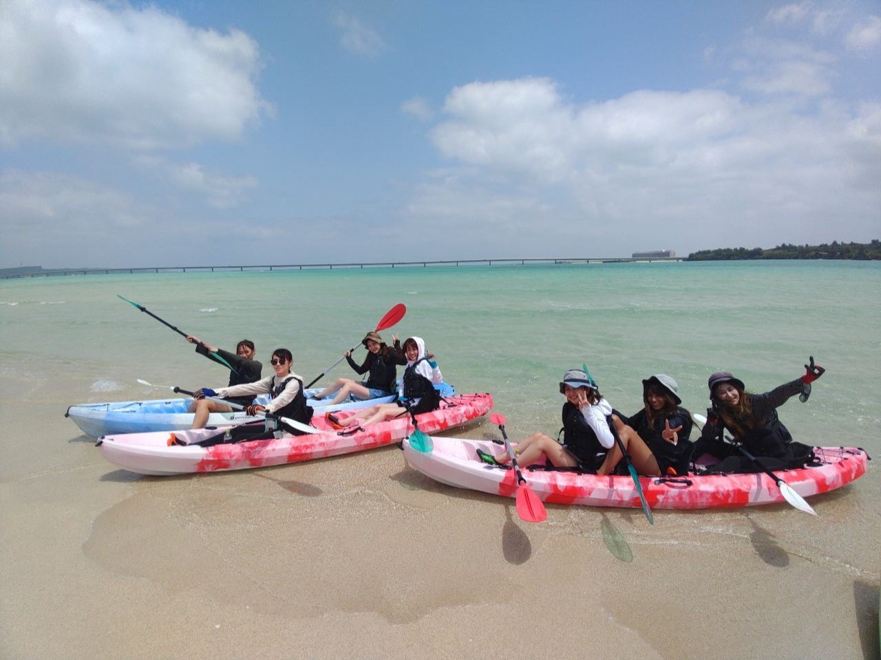 カヤック約20分頑張って漕ぎました♪※風のコンディション次第で40分位もあります