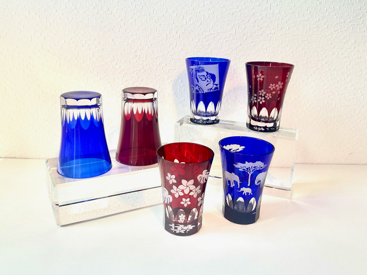 サンドブラスト＆切子　色被せガラス 7・8・9月限定【2名で税込1万円・国産色被せ切子グラス】2