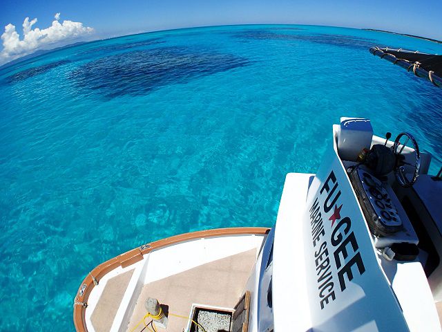沖のポイントは船上からも絶景!