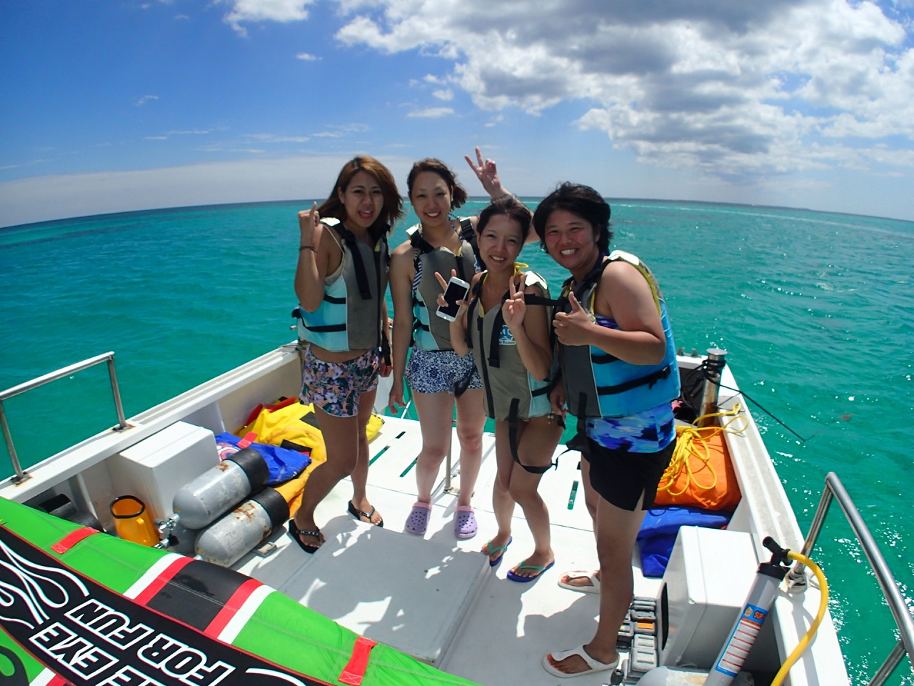 ボート上もゆったりなので、リラックスして遊べます