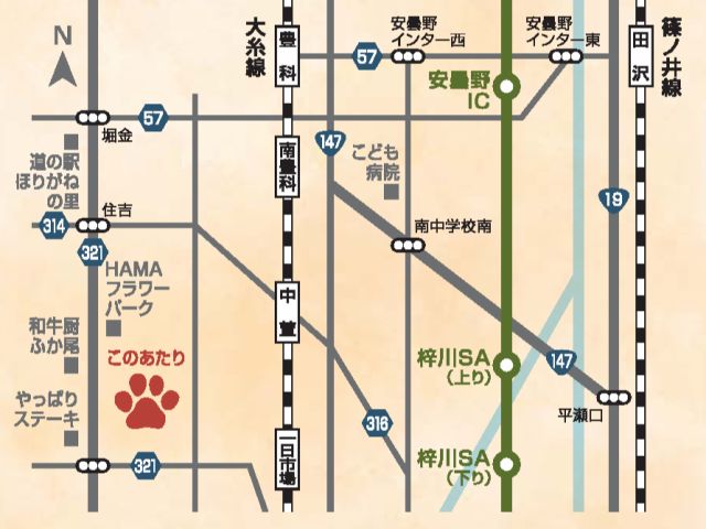 あづみの木箸Fab factory地図