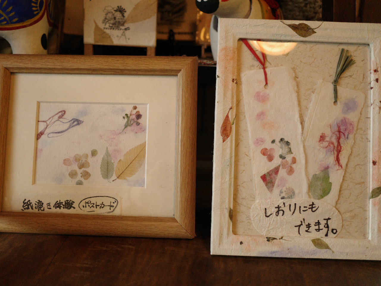 完成した和紙をフォトフレーム入れて飾ることなども出来ます。