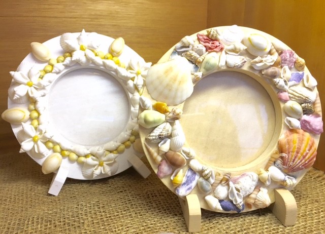 貝殻やシーグラスでつくるフォトフレーム(サークル)