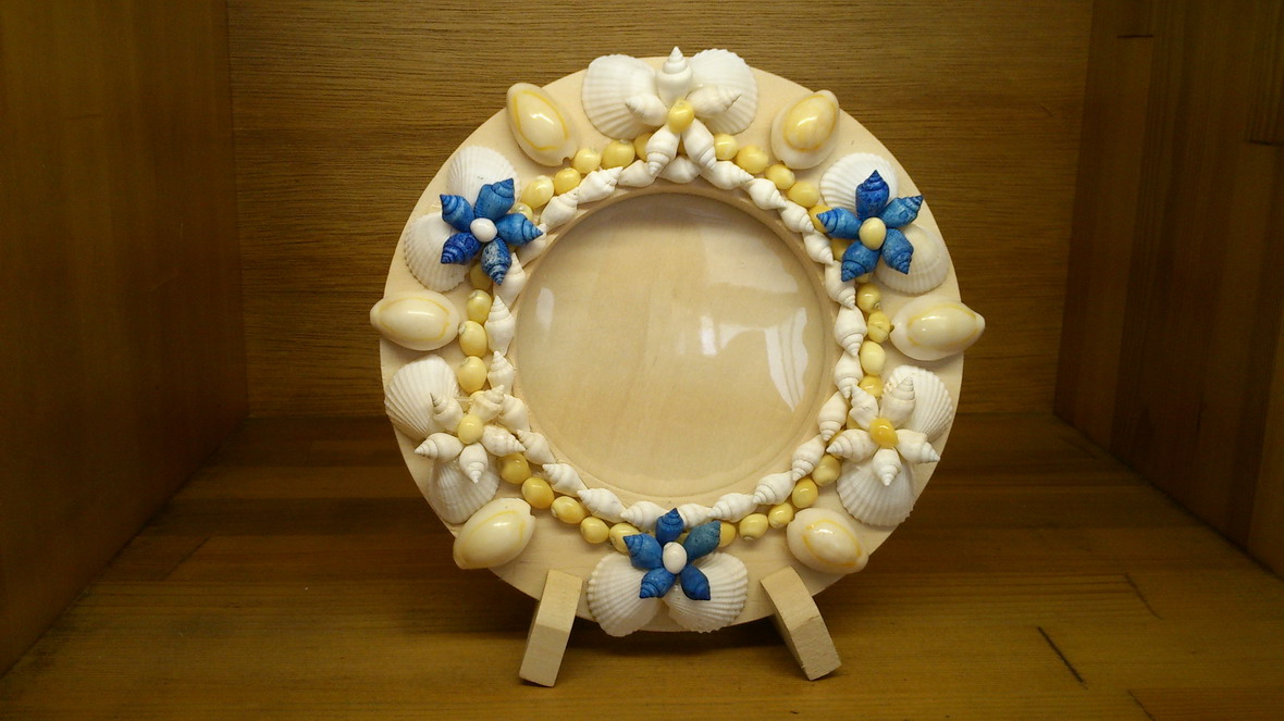 貝殻やシーグラスでつくるフォトフレーム(サークル)