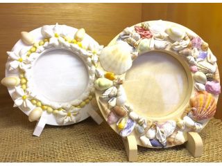 貝殻やシーグラスでつくるフォトフレーム(サークル)