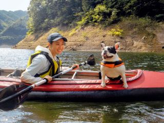 ワンちゃんと一緒にカヤック体験!