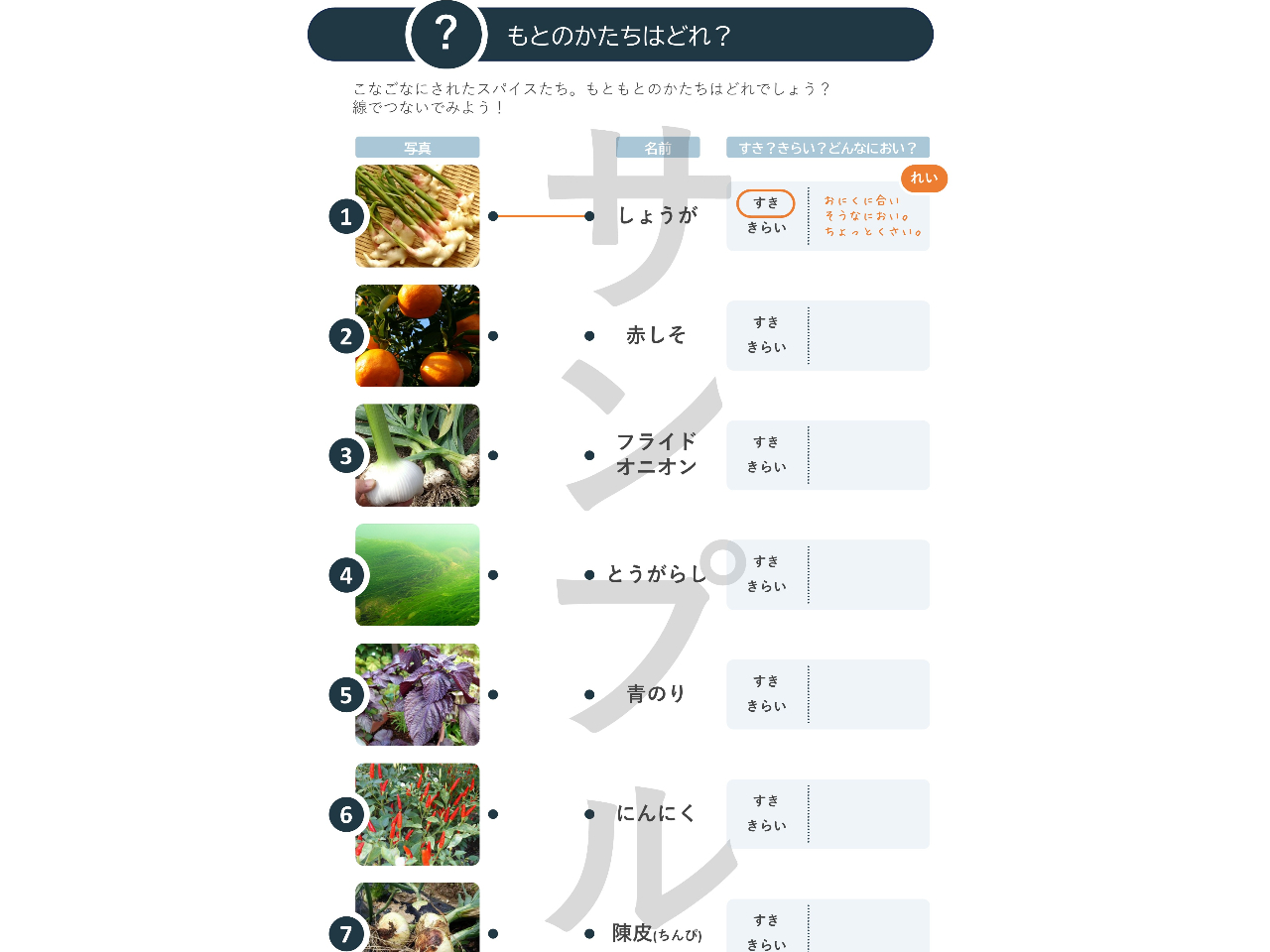 �ӂ肩�����āA�Ȃɂ������Ă���́c�H�匤���I�����[�N�V�[�g�̓��e�̓T���v���ł��B