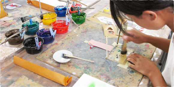 友禅のお箸入れ作り