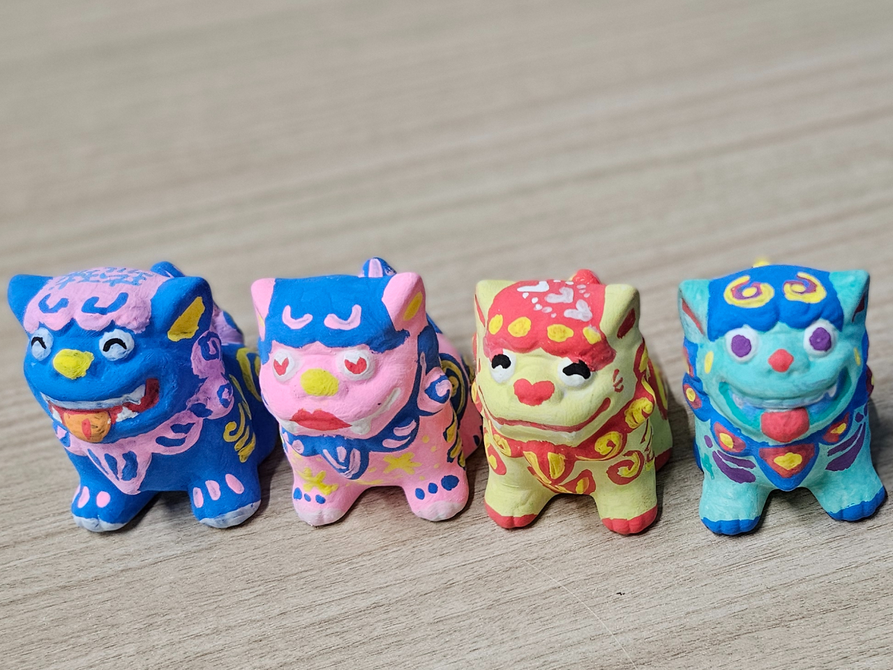 恩納村☆シーサー絵付☆ペア（1対2体：オス＆メス）ファミリー・女性