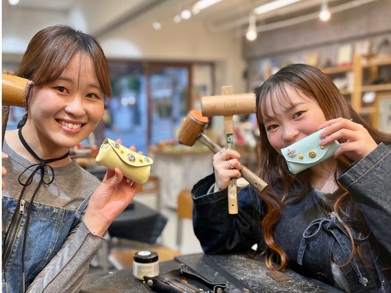 神戸で思い出のものづくり】 大人気! ファスピクポーチ＊レザー