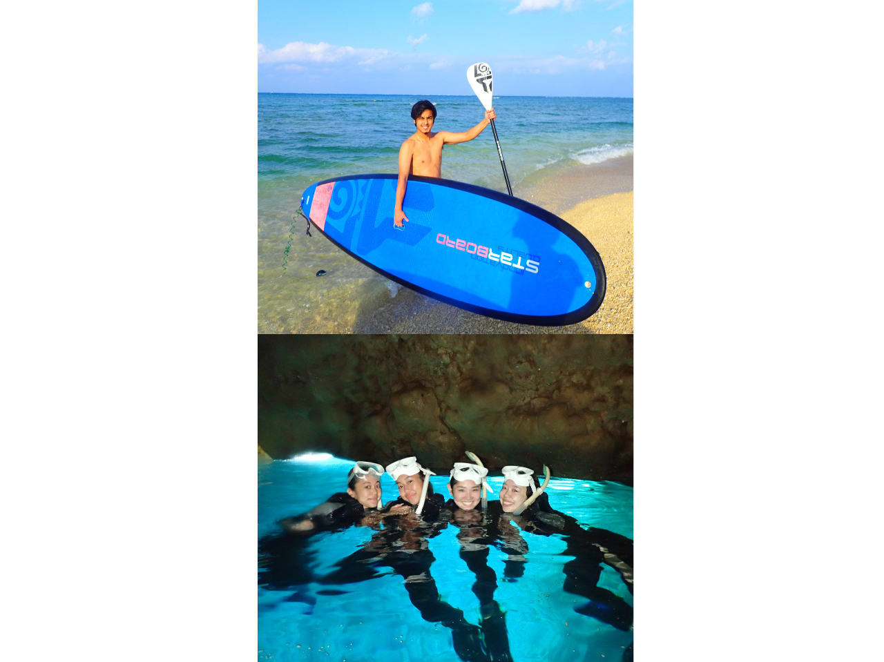 SUP&青の洞窟シュノーケリングツアーで沖縄の海を遊び尽くそう!