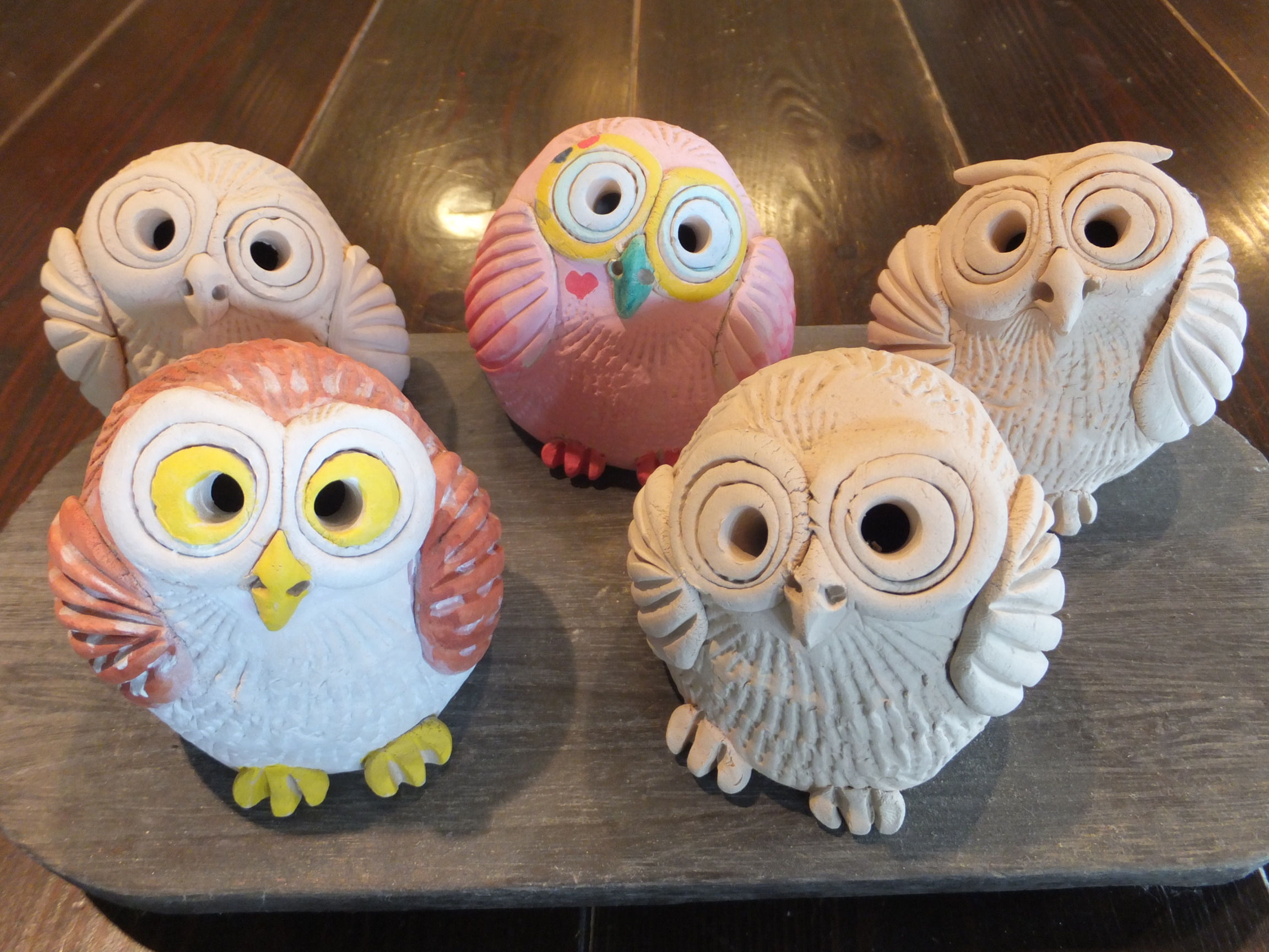 PMプラン】お土産やインテリアに♪素焼きふくろうの色付け体験/土