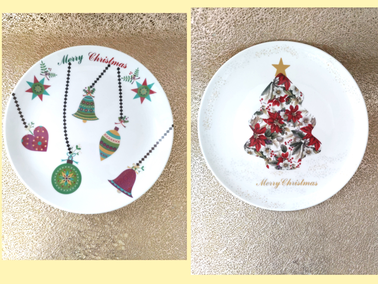 20センチのラウンドタイプのクリスマスプレート