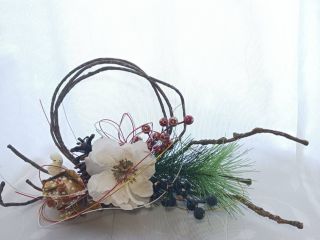 水引・リボン・和風小物が選び放題のお正月飾り!和風アレンジメント♪  サンプル,ダリアレッド