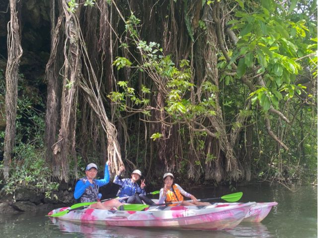 沖縄らしいジャングルを感じるスポットで一休み。願いをかなえてくれるキジムナーが住んでいるかも!?