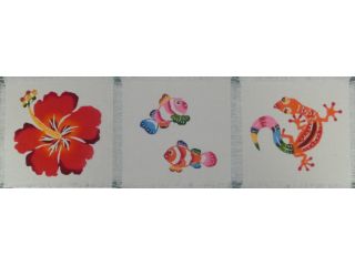 綿コースター大3枚 紅型染め体験 びんがたの染や じゃらん遊び体験 綿コースター大3枚 紅型染め体験 びんがたの染や じゃらん遊び体験