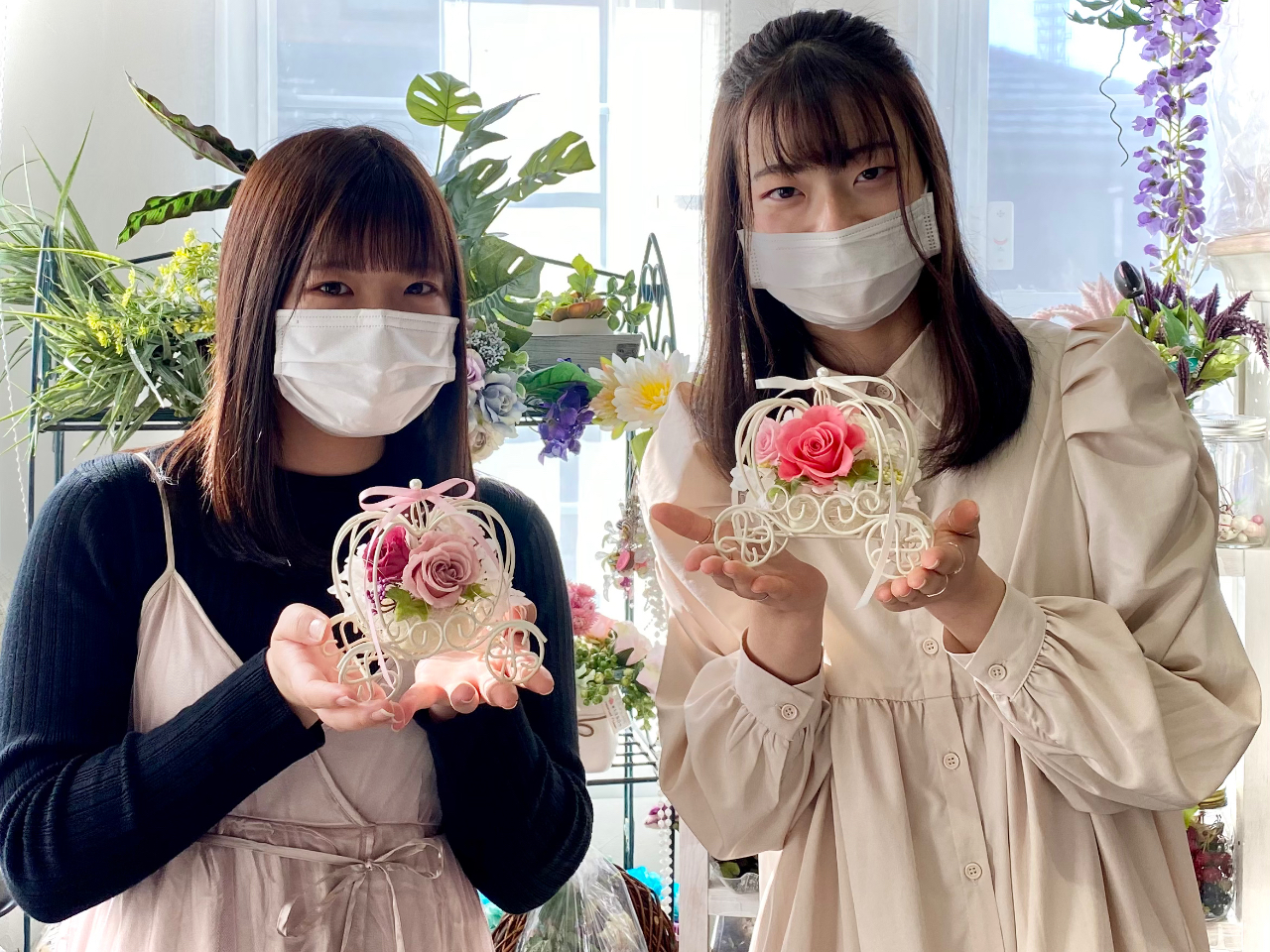 お友達同士の花体験で思い出作りに!ありがとうございました。