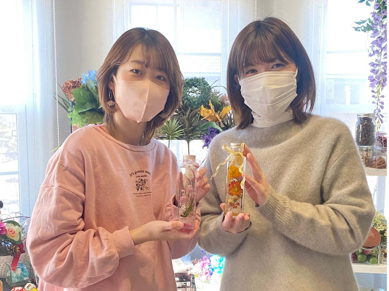 仲良しお友達同士のレッスンです。それぞれの花がキラキラと咲きました。