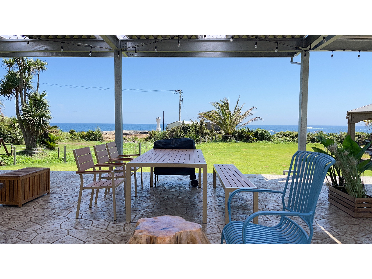 広々スペースと広々屋根付きエリア