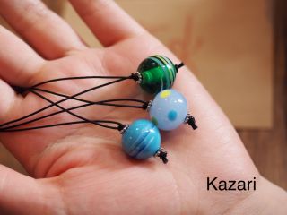 お好きな色でチャレンジ☆ 制作したとんぼ玉にはストラップヒモをお付けします♪
