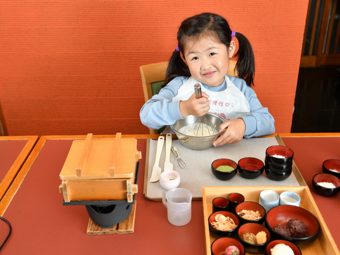 <抹茶パフェ作り>