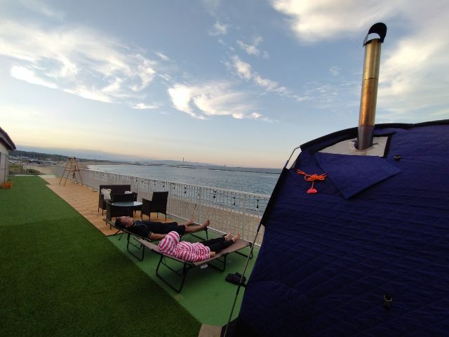潮風に吹かれて外気浴