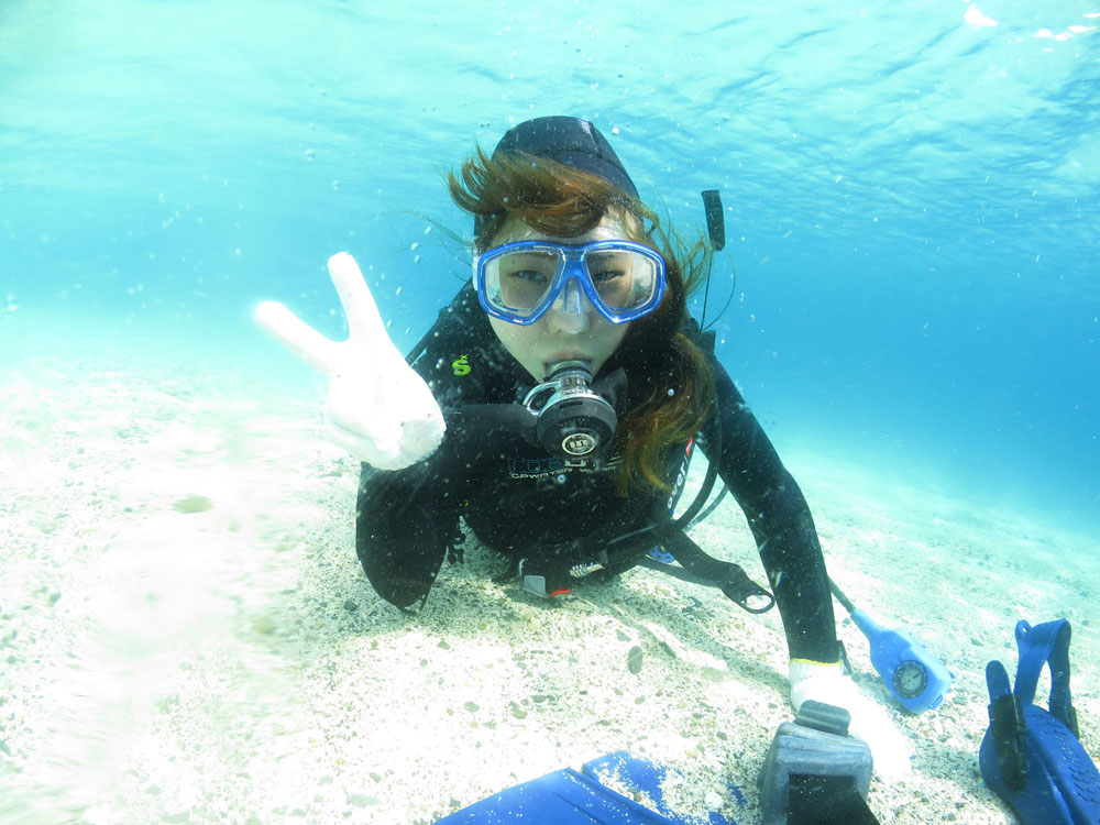 浅瀬で練習するから誰でもカンタンに出来ますよ。