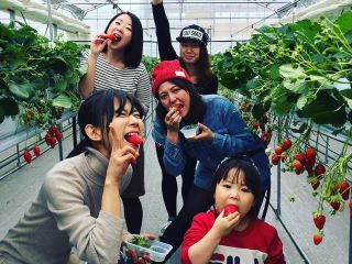 仲間と家族と楽しいイチゴ写真を\(^o^)/
