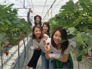 仲間と家族と楽しいイチゴの写真を!