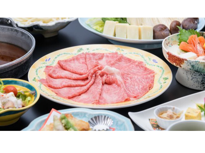 夕食は上州和牛の鍋会席♪