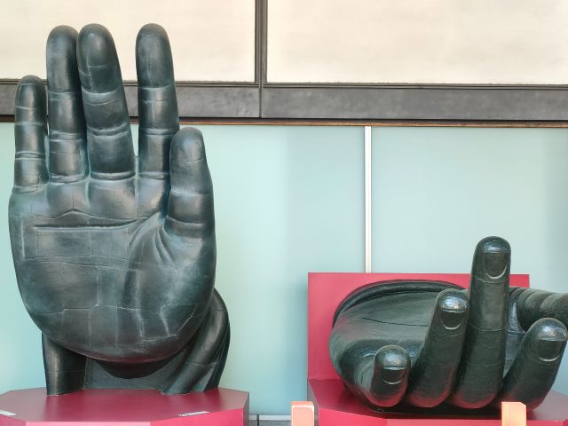 大きな大きな大仏様のお手!このポーズにも意味があります。