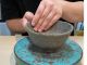 紐作りでお茶碗