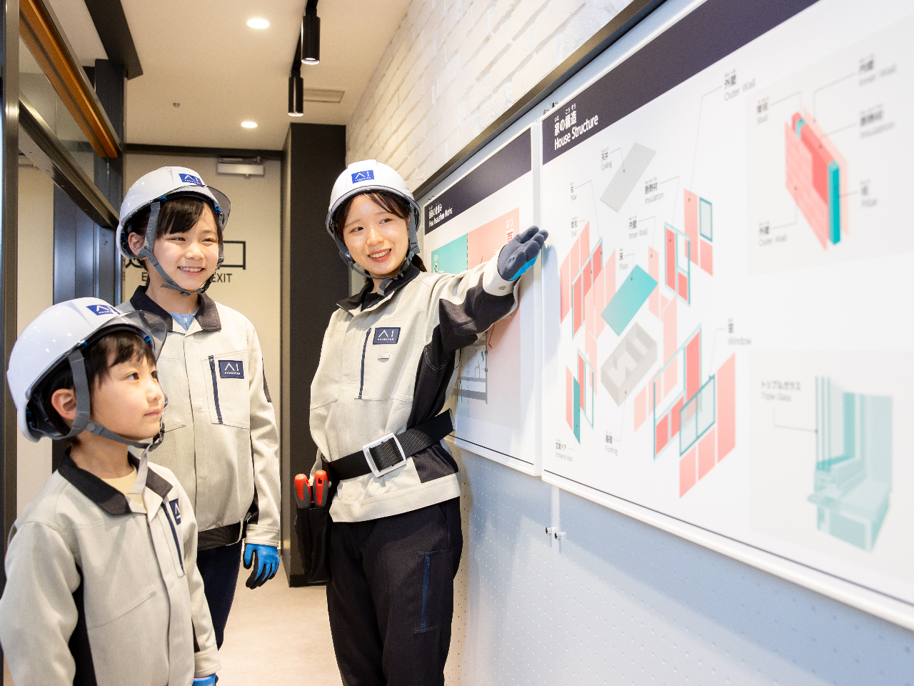 ���f���n�E�X�ł́A��H�Ƃ��ĉƂ̍\����f�M�̎d�g�݂ɂ��Ċw�сA�`�[���ŋ��͂��Ȃ��璌��ǁA�������t����1�̉Ƃ����������܂��B